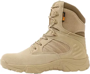 8 Inch Tactical Military Boots for Men & Women - Side Zipper Combat Work Shoes Hiking Trekking Mountaineerin Boots