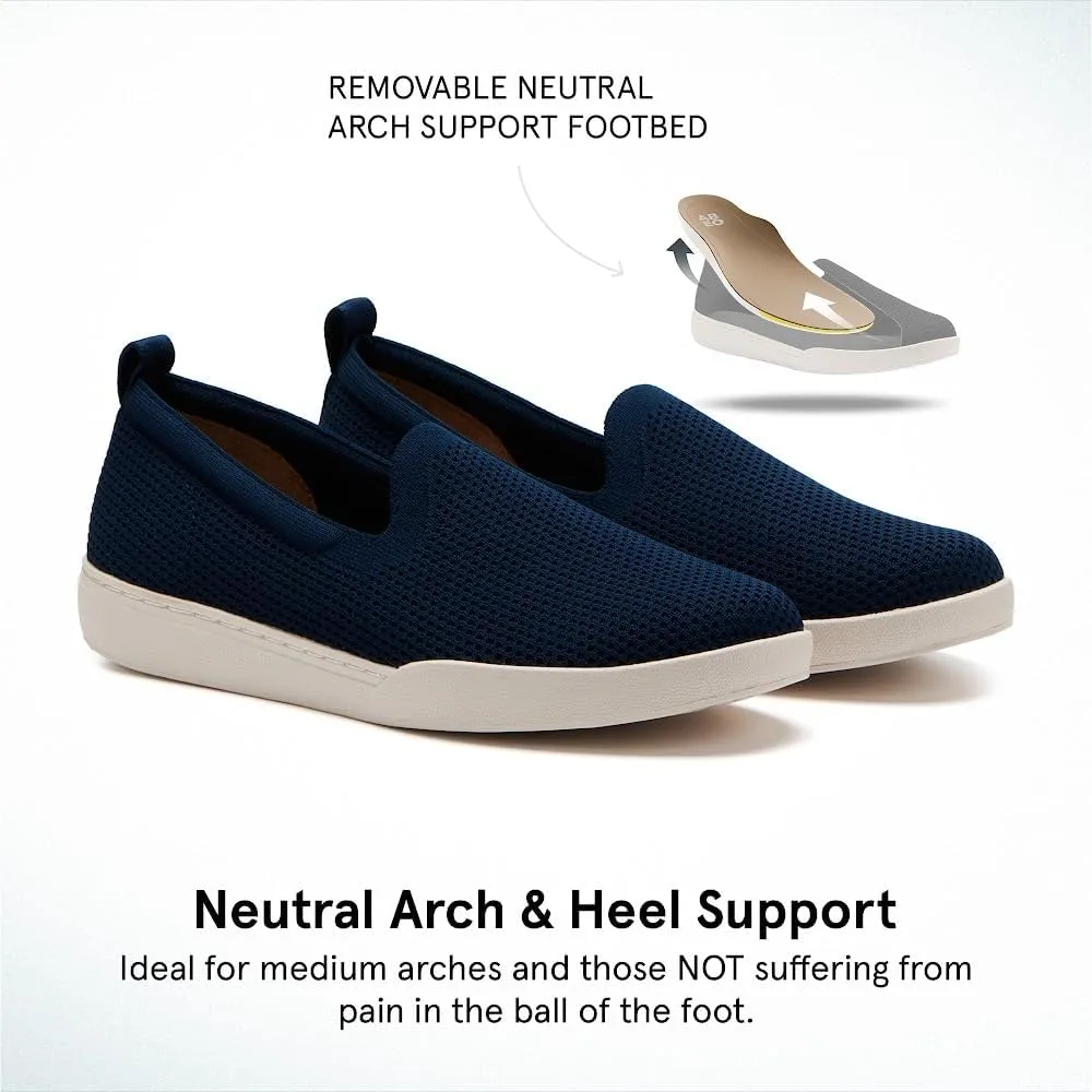 ABEO Encore Knit Slip On Sneakers for Women | Breathable Knit Slip On Sneakers | Arch Support Sneakers for Women | Built-in Orthotic Insole | Women's Travel Sneakers