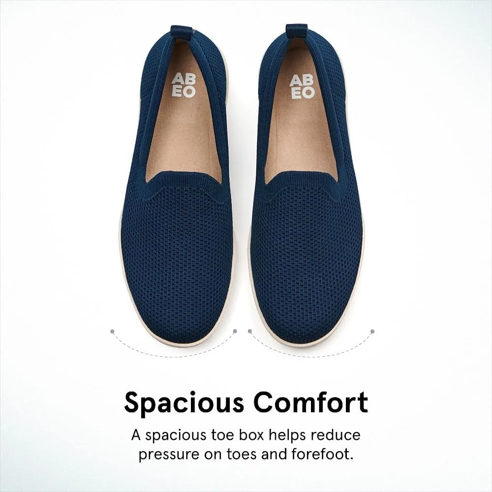 ABEO Encore Knit Slip On Sneakers for Women | Breathable Knit Slip On Sneakers | Arch Support Sneakers for Women | Built-in Orthotic Insole | Women's Travel Sneakers