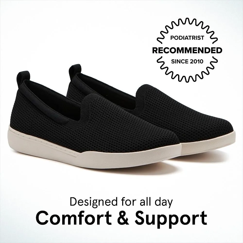ABEO Encore Knit Slip On Sneakers for Women | Breathable Knit Slip On Sneakers | Arch Support Sneakers for Women | Built-in Orthotic Insole | Women's Travel Sneakers