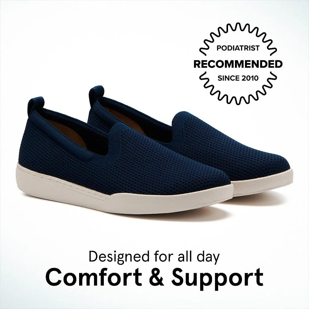 ABEO Encore Knit Slip On Sneakers for Women | Breathable Knit Slip On Sneakers | Arch Support Sneakers for Women | Built-in Orthotic Insole | Women's Travel Sneakers