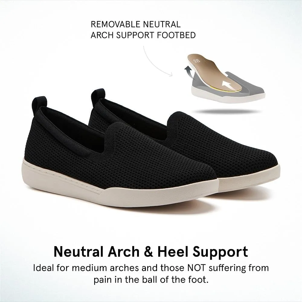 ABEO Encore Knit Slip On Sneakers for Women | Breathable Knit Slip On Sneakers | Arch Support Sneakers for Women | Built-in Orthotic Insole | Women's Travel Sneakers