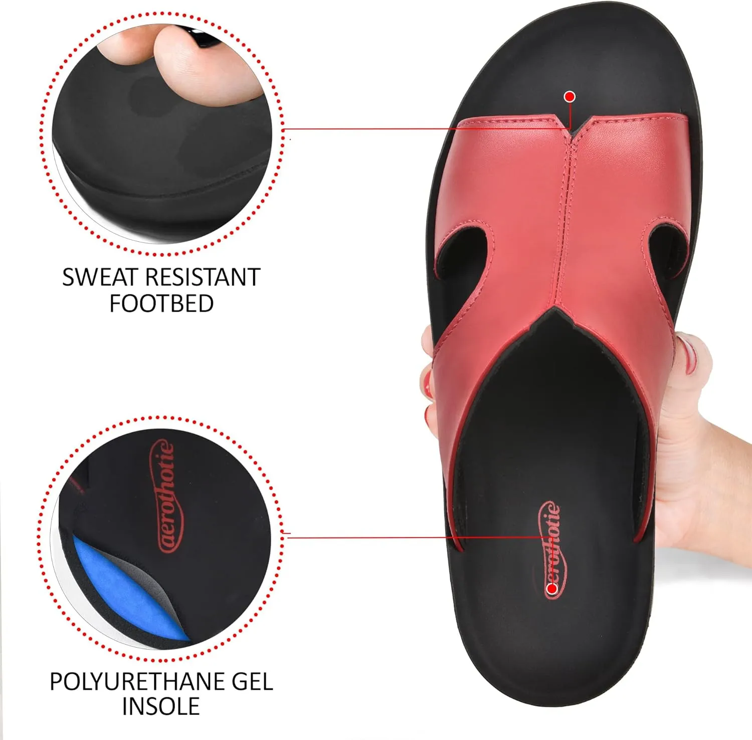 AEROTHOTIC Women’s Cushioned Strap Open Toe Platform Sandals with Arch Support