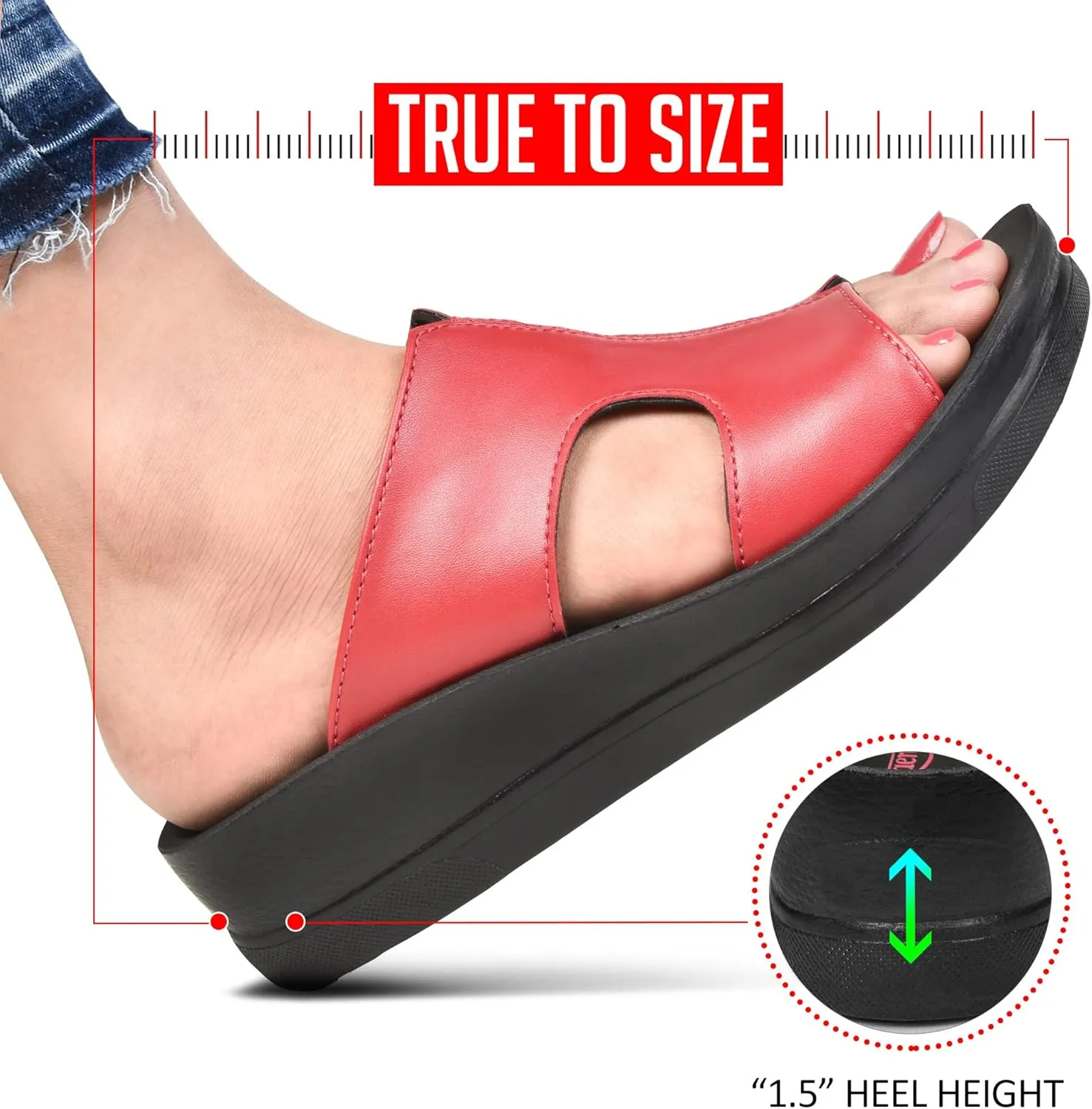 AEROTHOTIC Women’s Cushioned Strap Open Toe Platform Sandals with Arch Support