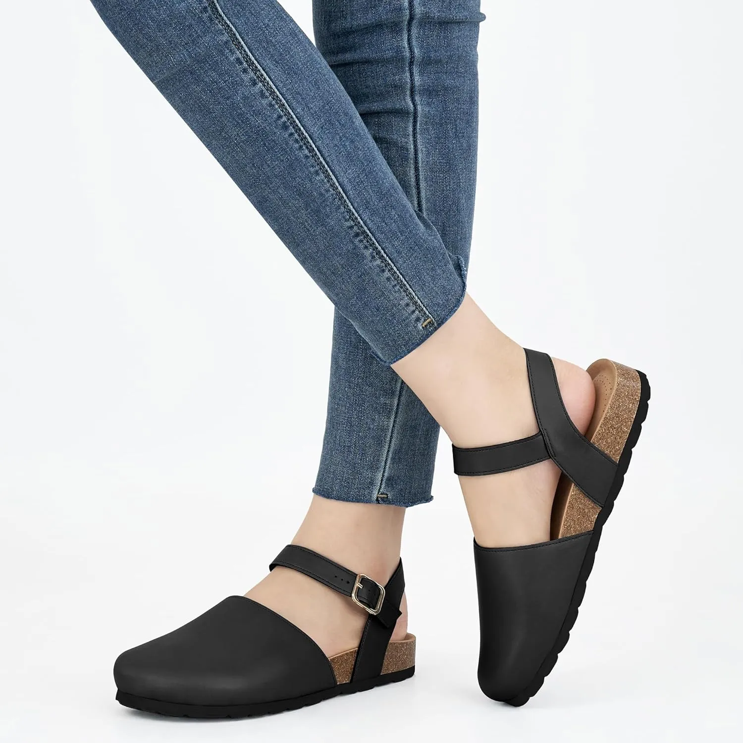 Alicegana Closed Toe Sandals for Women 2025 – Arch Support Dressy Flat Sandals Comfortable Summer Shoes
