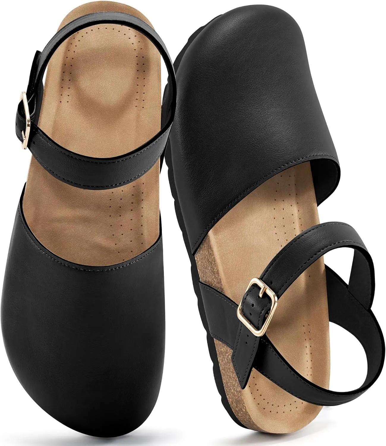Alicegana Closed Toe Sandals for Women 2025 – Arch Support Dressy Flat Sandals Comfortable Summer Shoes