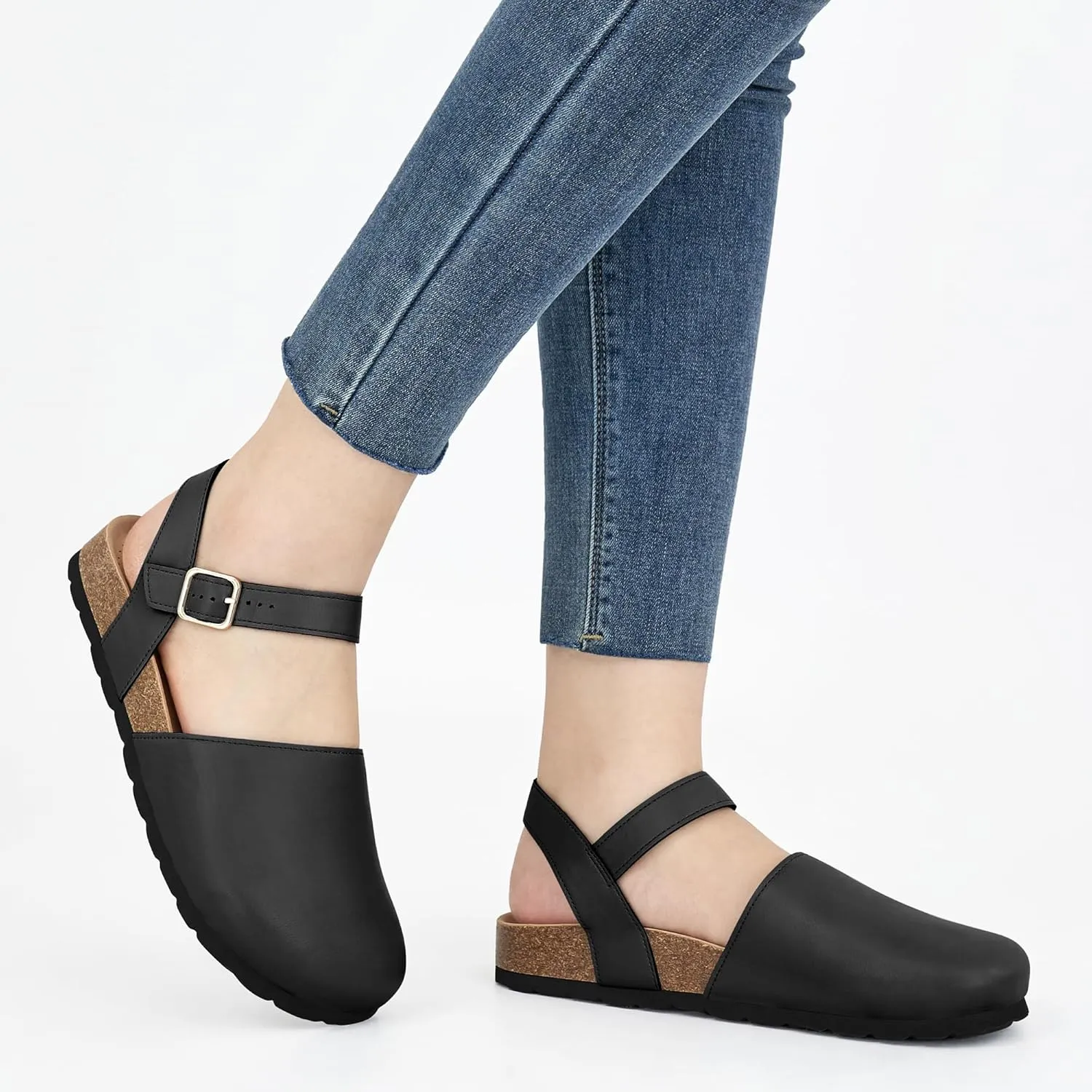 Alicegana Closed Toe Sandals for Women 2025 – Arch Support Dressy Flat Sandals Comfortable Summer Shoes