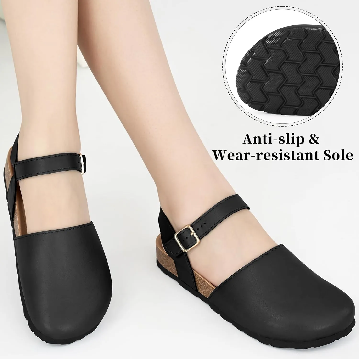 Alicegana Closed Toe Sandals for Women 2025 – Arch Support Dressy Flat Sandals Comfortable Summer Shoes