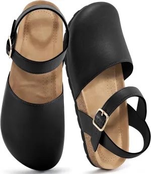Alicegana Closed Toe Sandals for Women 2025 – Arch Support Dressy Flat Sandals Comfortable Summer Shoes