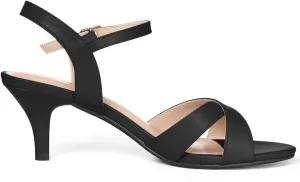 Allegra K Women's Cross Straps Kitten Heel Sandals