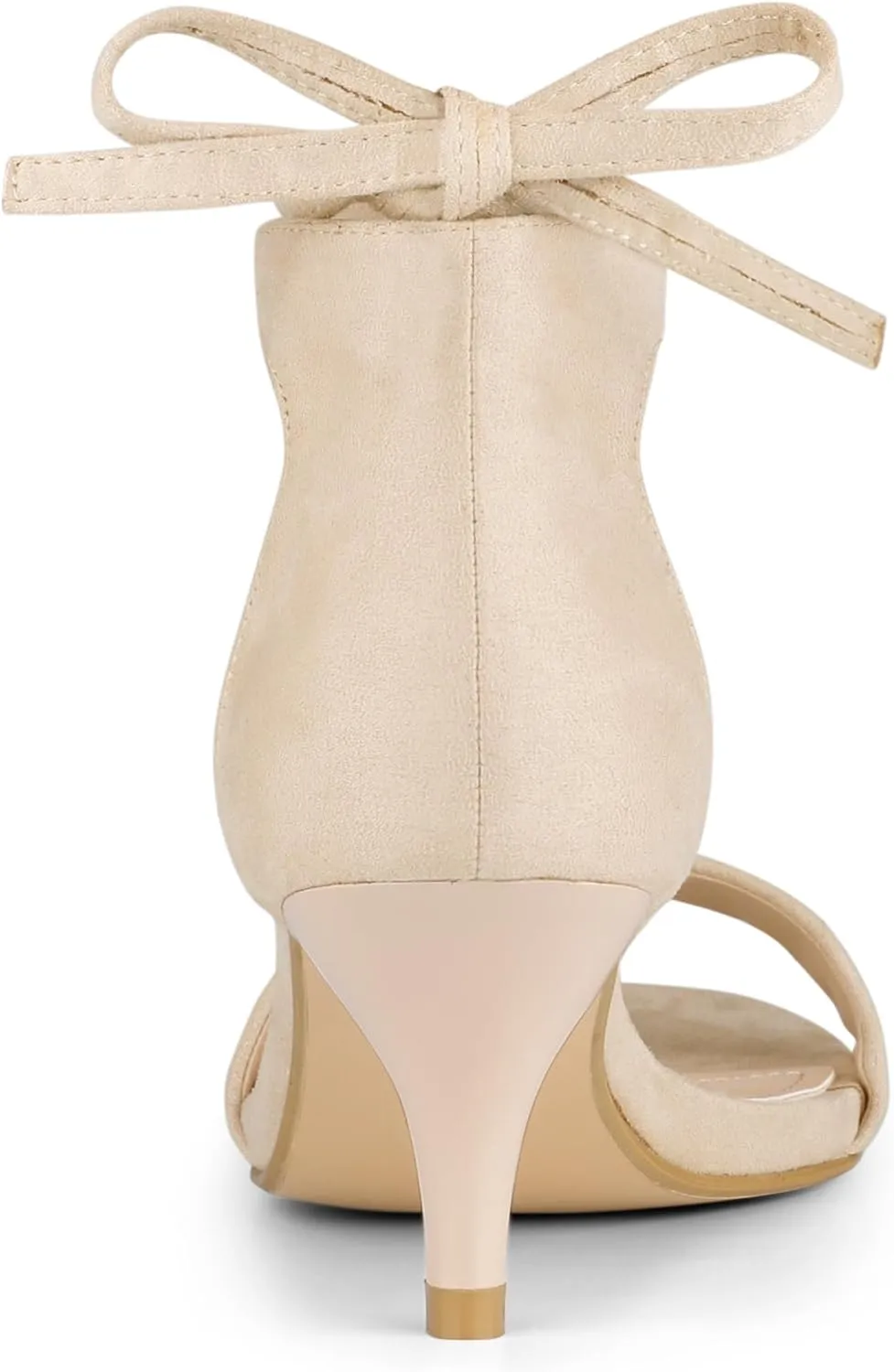 Allegra K Women's Kitten Heel Lace Up Sandals