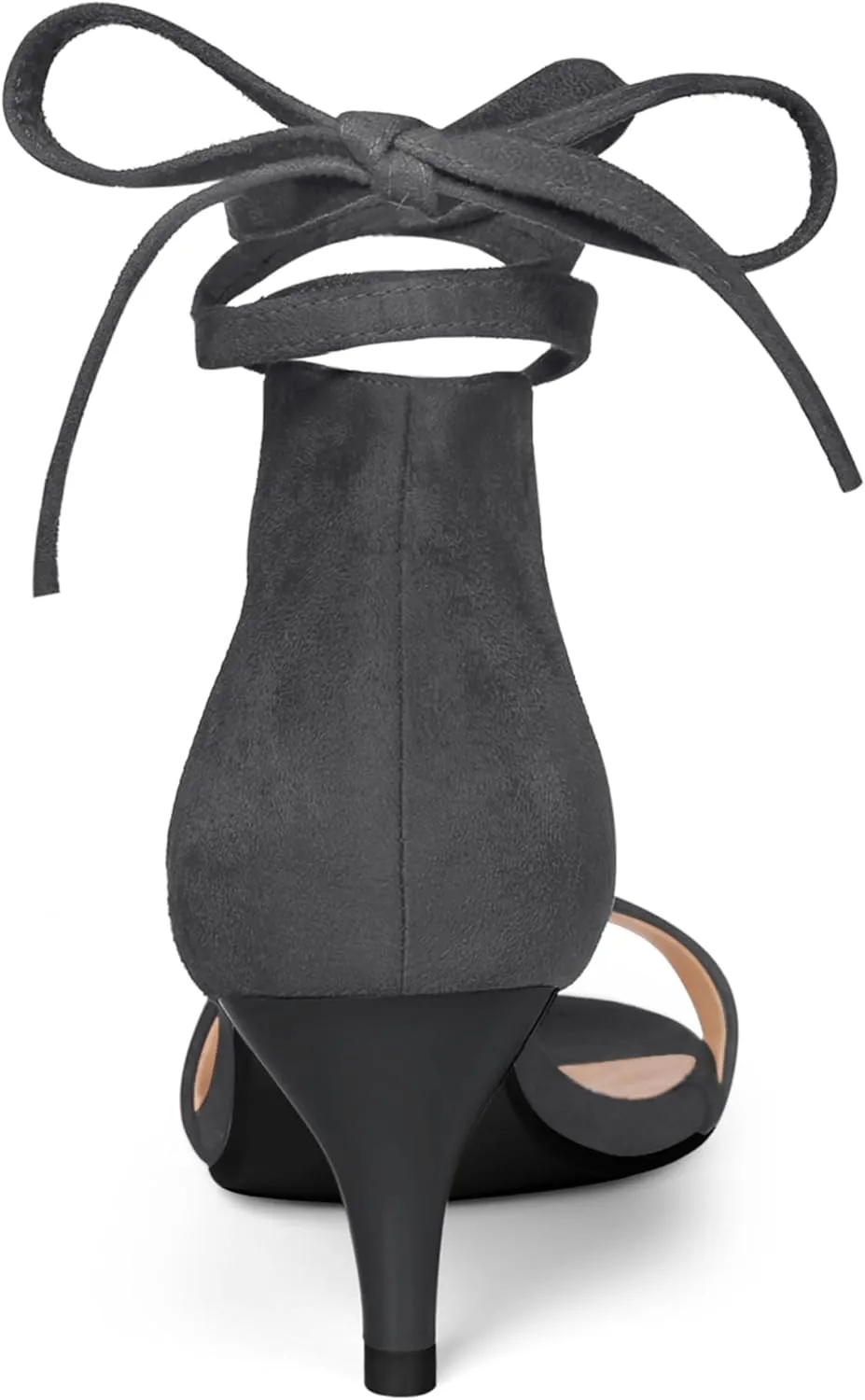 Allegra K Women's Kitten Heel Lace Up Sandals