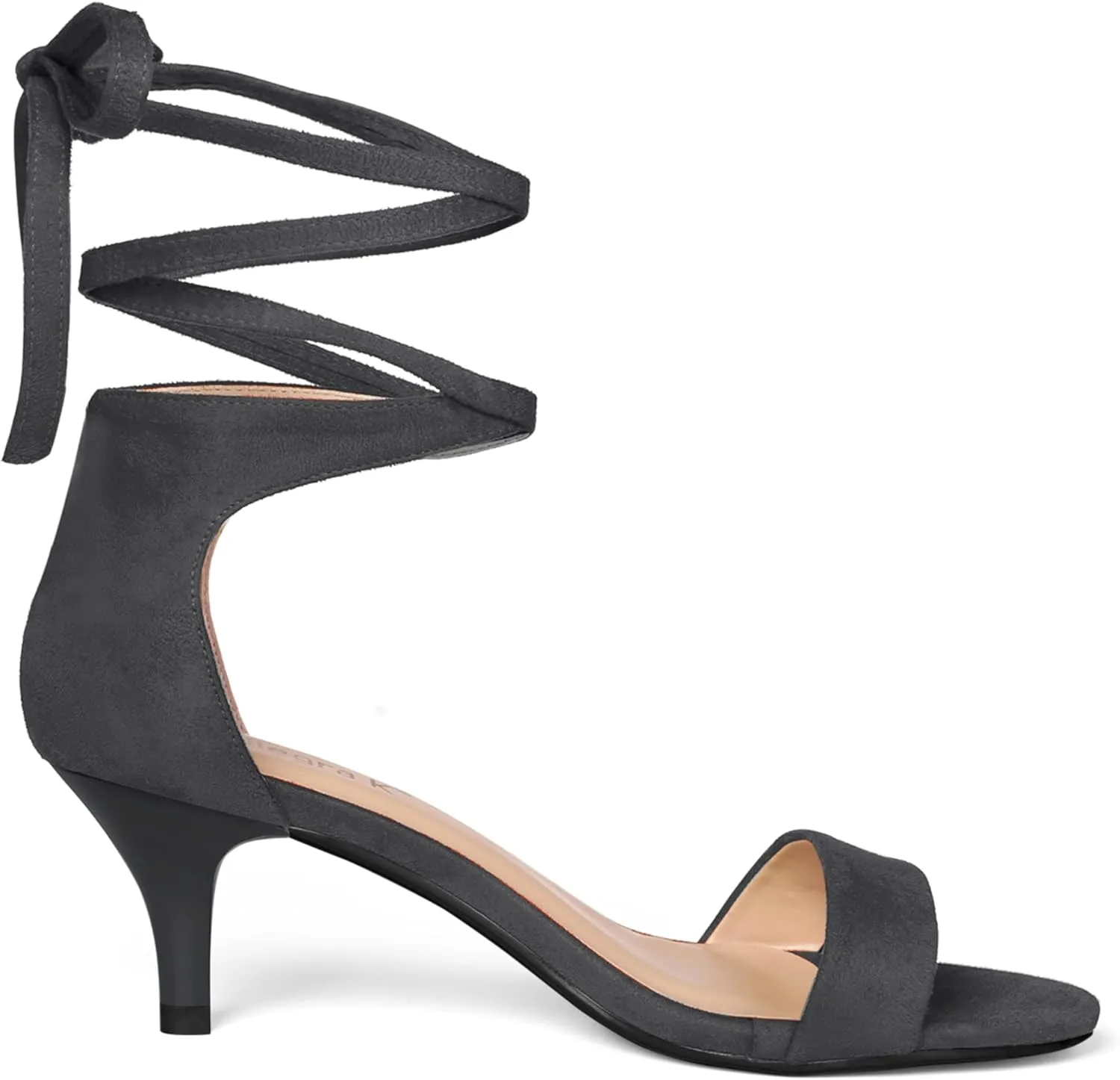 Allegra K Women's Kitten Heel Lace Up Sandals