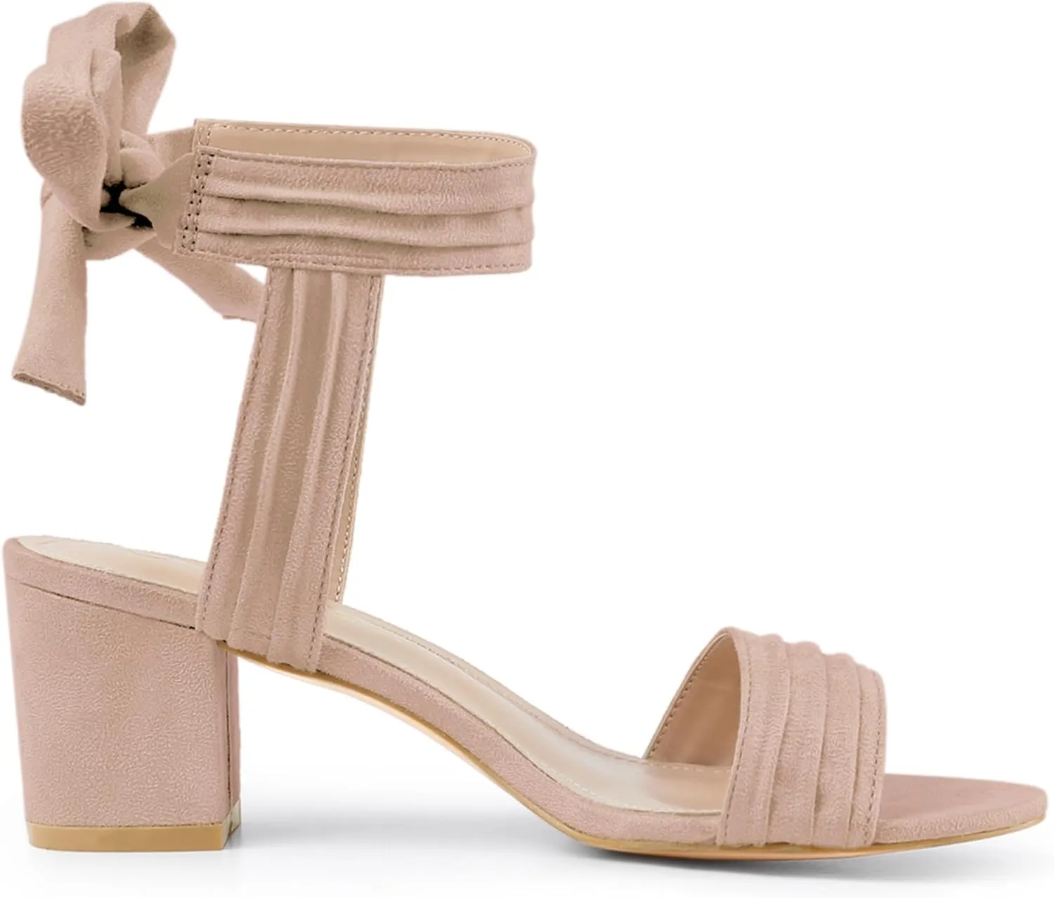 Allegra K Women's Open Toe Ankle Tie Back Block Heels Sandals