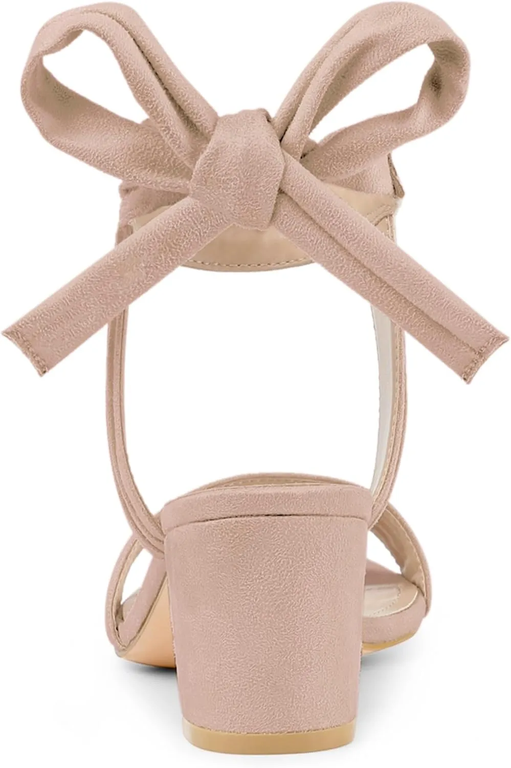 Allegra K Women's Open Toe Ankle Tie Back Block Heels Sandals