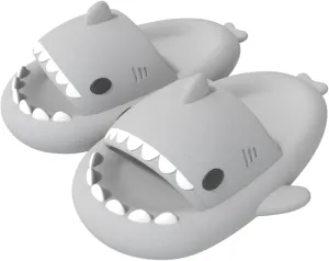 allgala Shark Slides for Women Men and Big Kids Novelty Soft Slippers Open Toe Shark Sandals Cushioned Slides Beach Pool Shower Cruise Slippers with Comfy Cushioned Thick Sole