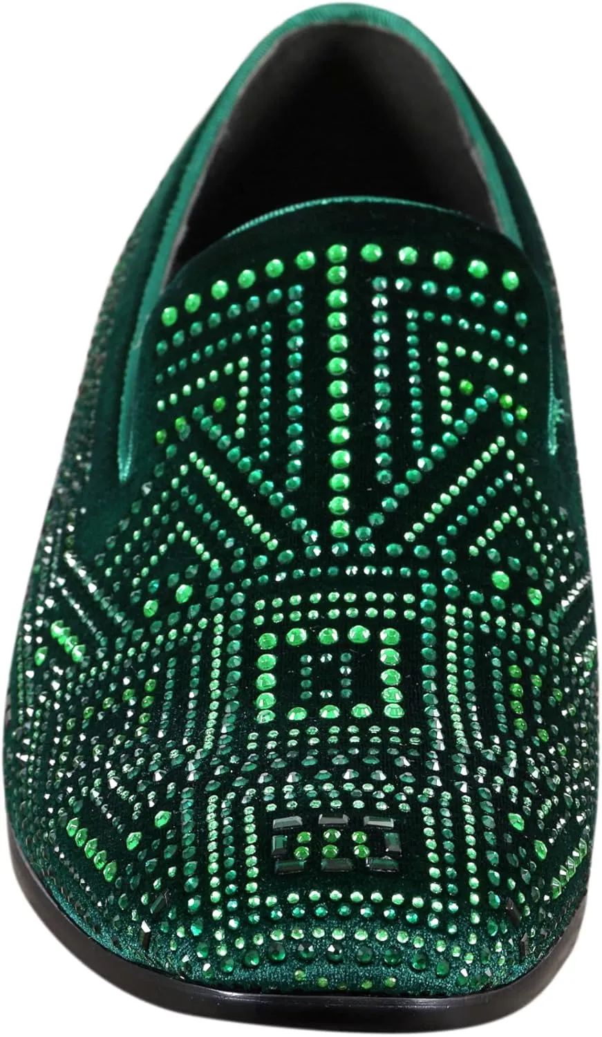 Amali Devy, Men's Dress Loafers, Slip-On Tuxedo Shoes for Men, Velvet Embellished Loafer Slippers
