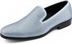 Amali Devy, Men's Dress Loafers, Slip-On Tuxedo Shoes for Men, Velvet Embellished Loafer Slippers