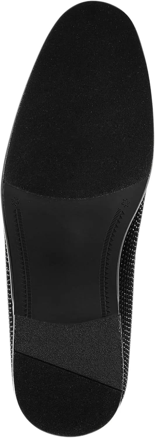 Amali Devy, Men's Dress Loafers, Slip-On Tuxedo Shoes for Men, Velvet Embellished Loafer Slippers