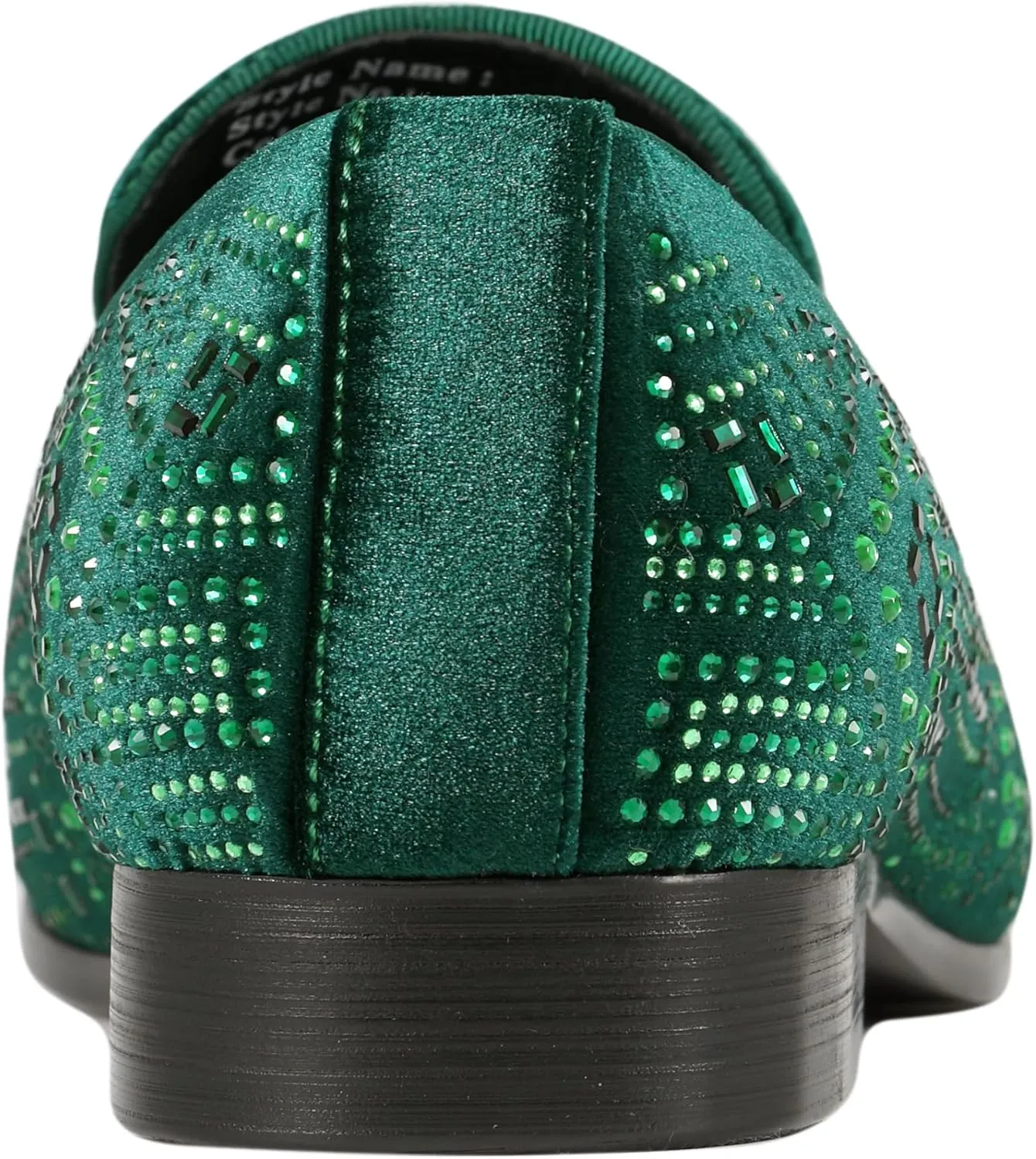 Amali Devy, Men's Dress Loafers, Slip-On Tuxedo Shoes for Men, Velvet Embellished Loafer Slippers