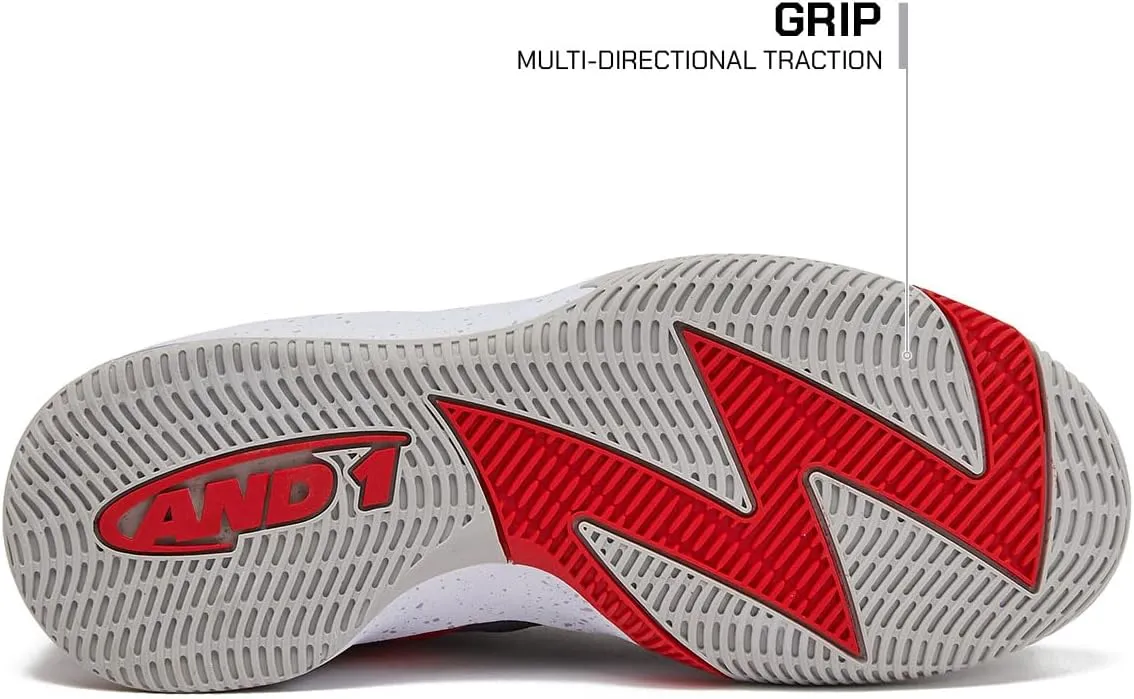 AND1 Turnaround Men’s Basketball Shoes, Indoor or Outdoor Basketball Sneakers for Men, Street or Court, Sizes 7-16
