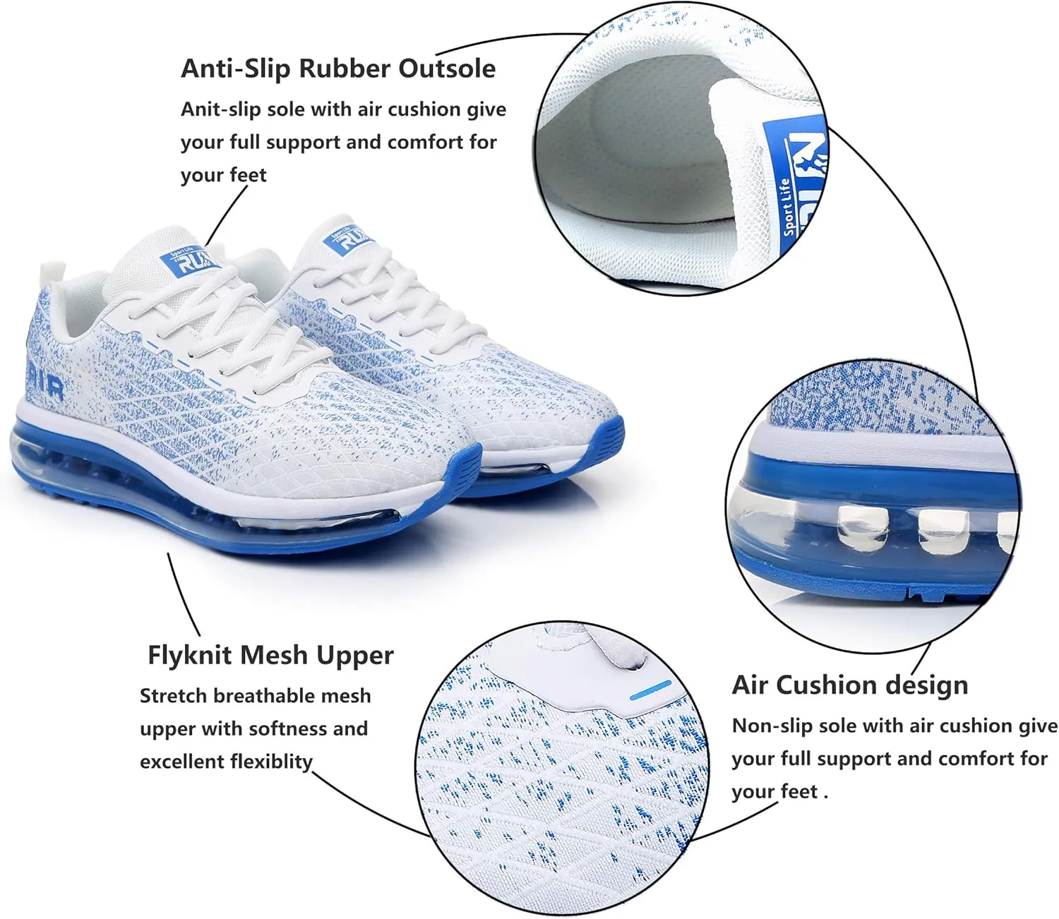 Azooken Men's Walking Shoes Jogging Tennis Footwear Fitness Road Running Fashion Sneakers