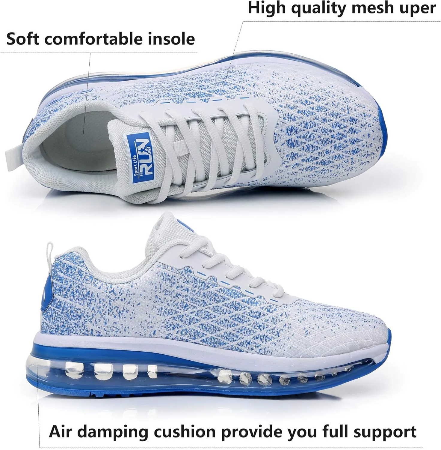 Azooken Men's Walking Shoes Jogging Tennis Footwear Fitness Road Running Fashion Sneakers