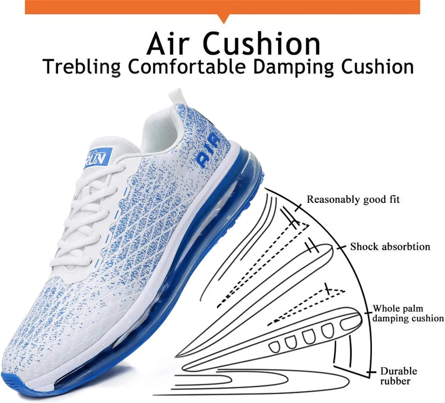 Azooken Men's Walking Shoes Jogging Tennis Footwear Fitness Road Running Fashion Sneakers