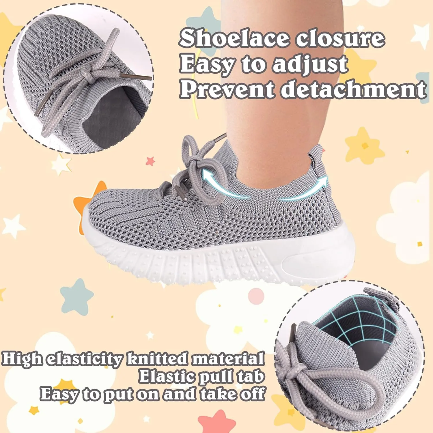 Baby Boy Girl First Walking Shoes Toddler Infant Mesh Sneakers Breathable Lightweight Non-slip Rubber Sole Summer