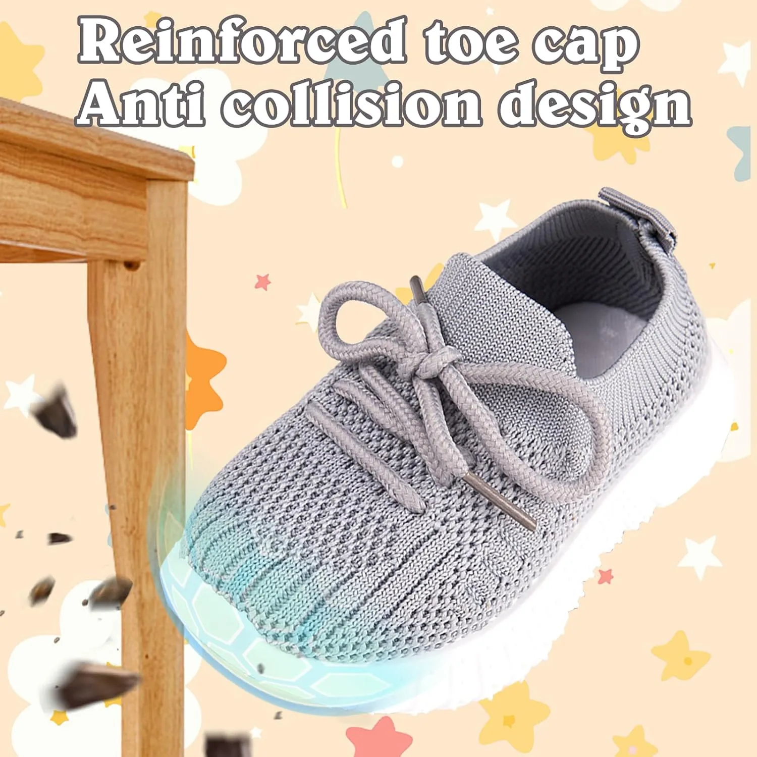 Baby Boy Girl First Walking Shoes Toddler Infant Mesh Sneakers Breathable Lightweight Non-slip Rubber Sole Summer
