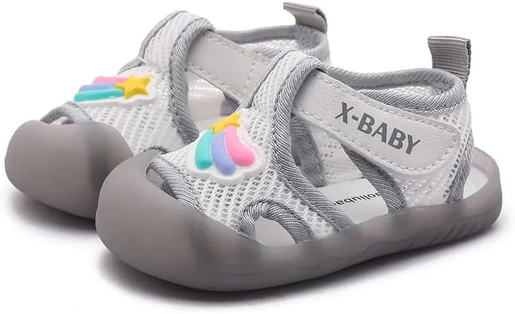 Baby Summer Sandals Breathable Mesh Rubber Sole Non-Slip Outdoor Shoes for Boys and Girls 9-30 Months