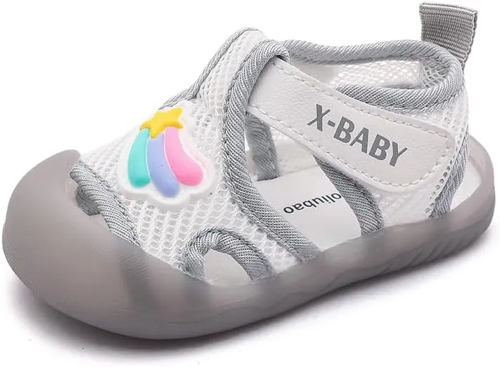 Baby Summer Sandals Breathable Mesh Rubber Sole Non-Slip Outdoor Shoes for Boys and Girls 9-30 Months