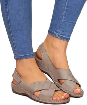 BBPM Women's Elegant Wedge Heel Espadrilles Platform Sandals Open Toe Non Slip Outdoor Mules Casual Beach Wedges Slides,Brass,EU36/US5