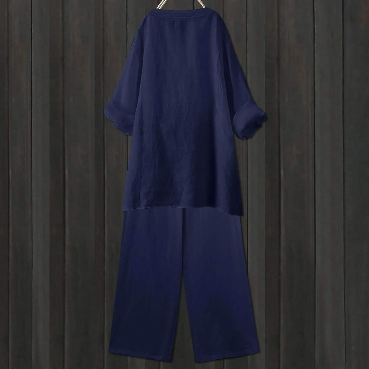 Beach Vacation Clothes for Women Summer Linen Matching 2 Piece Sets Casual Loose Oversized Drawstring Pants Outfits