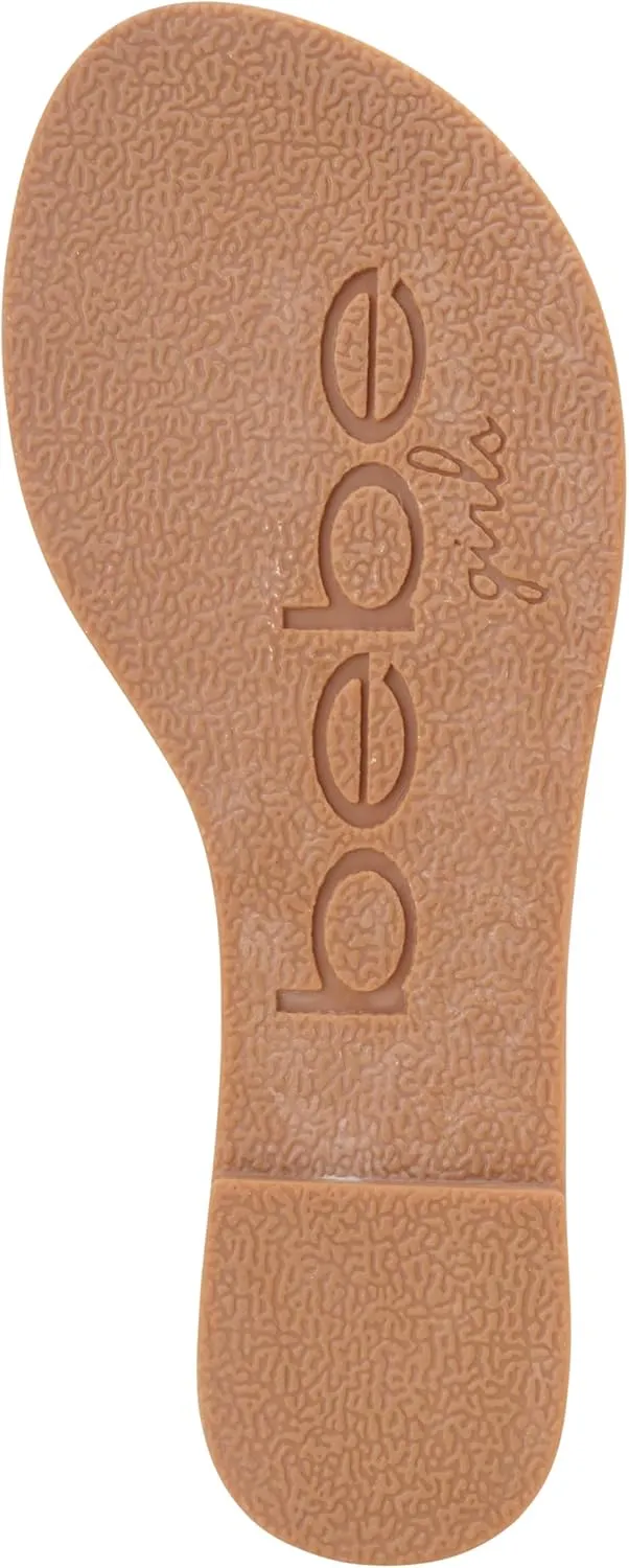 bebe Girls' Sandals - Open Toe Lightweight Summer Strappy Flat Gladiator Sandals with Ankle Zipper and Cushioned Sole