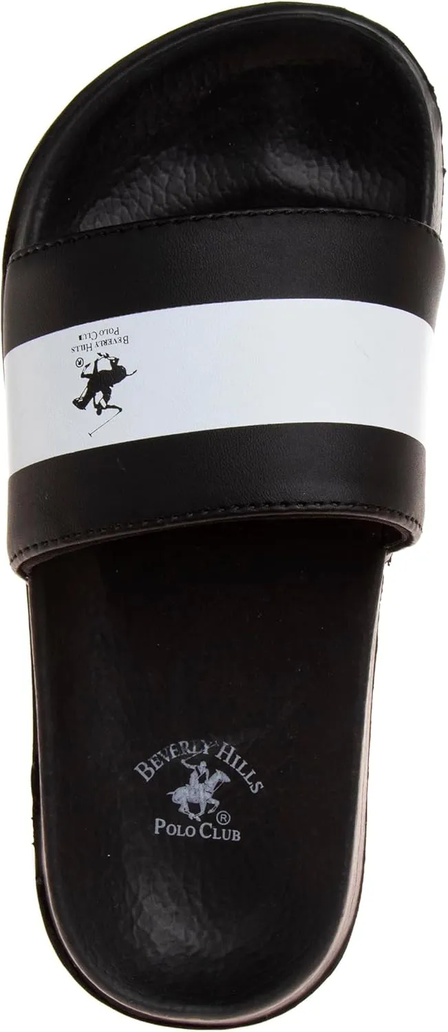 Beverly Hills Polo Club Boy's Slides Comfortable Non-Slip Sandals (Toddler-Big Kid)