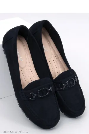 Black Vegan Suede Loafers with Matte Bit Hardware