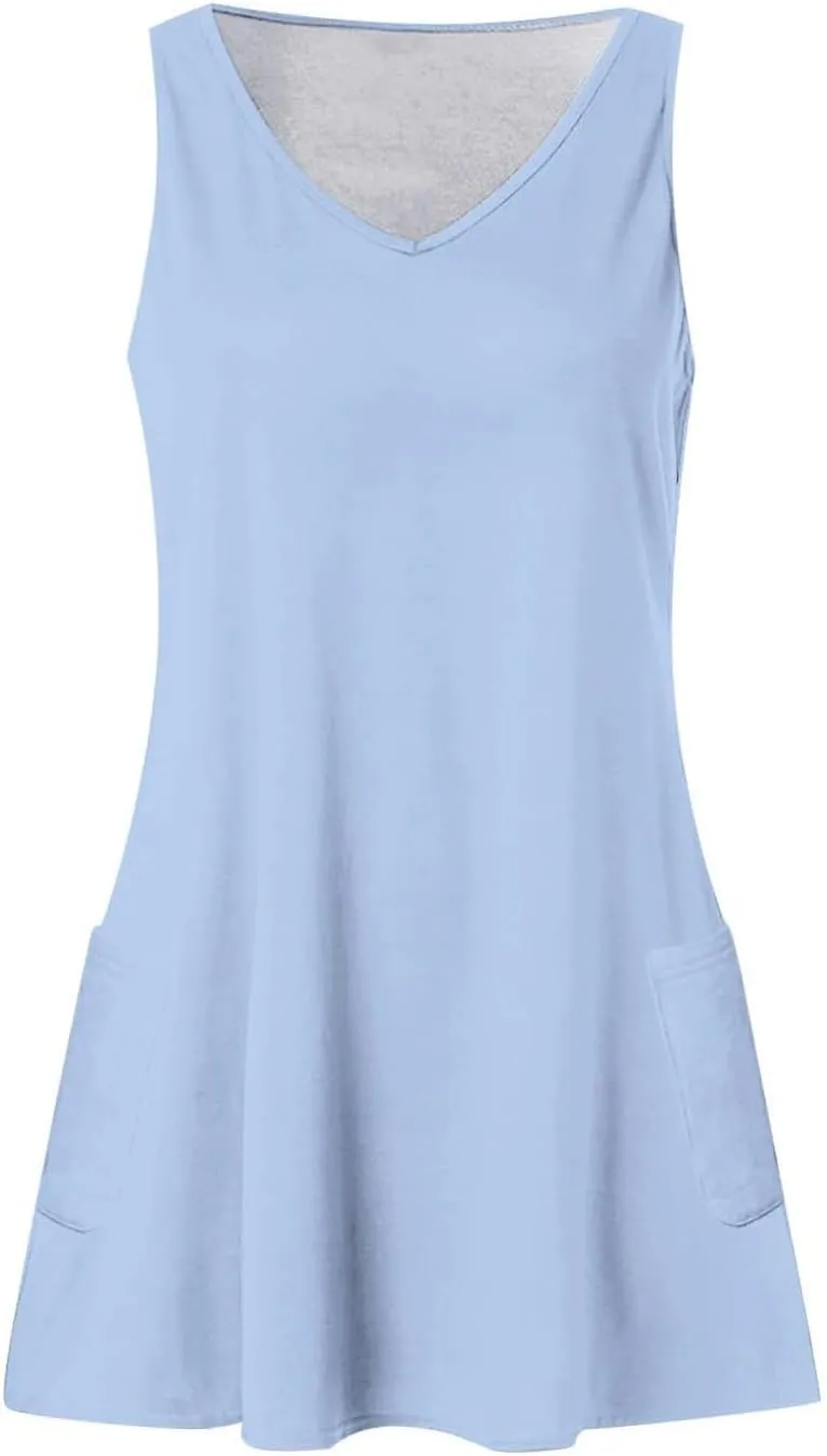 Boho Summer Dresses for Women 2024 Casual Loose Sleeveless Tunic Tank Dress Beach Coverup Sundresses Vacation Outfits