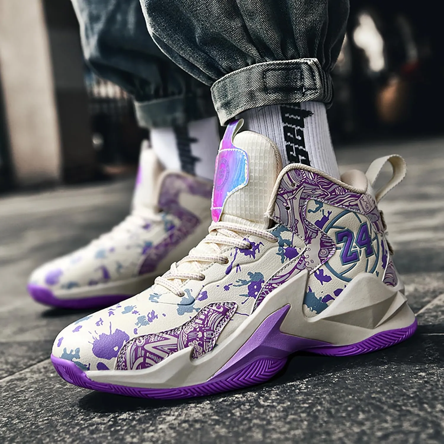 Boys Basketball Shoes Breathable Indoor Athletic Shoes Youth Outdoor Fashion Sneakers Comfortable Basketball Shoes for Girls