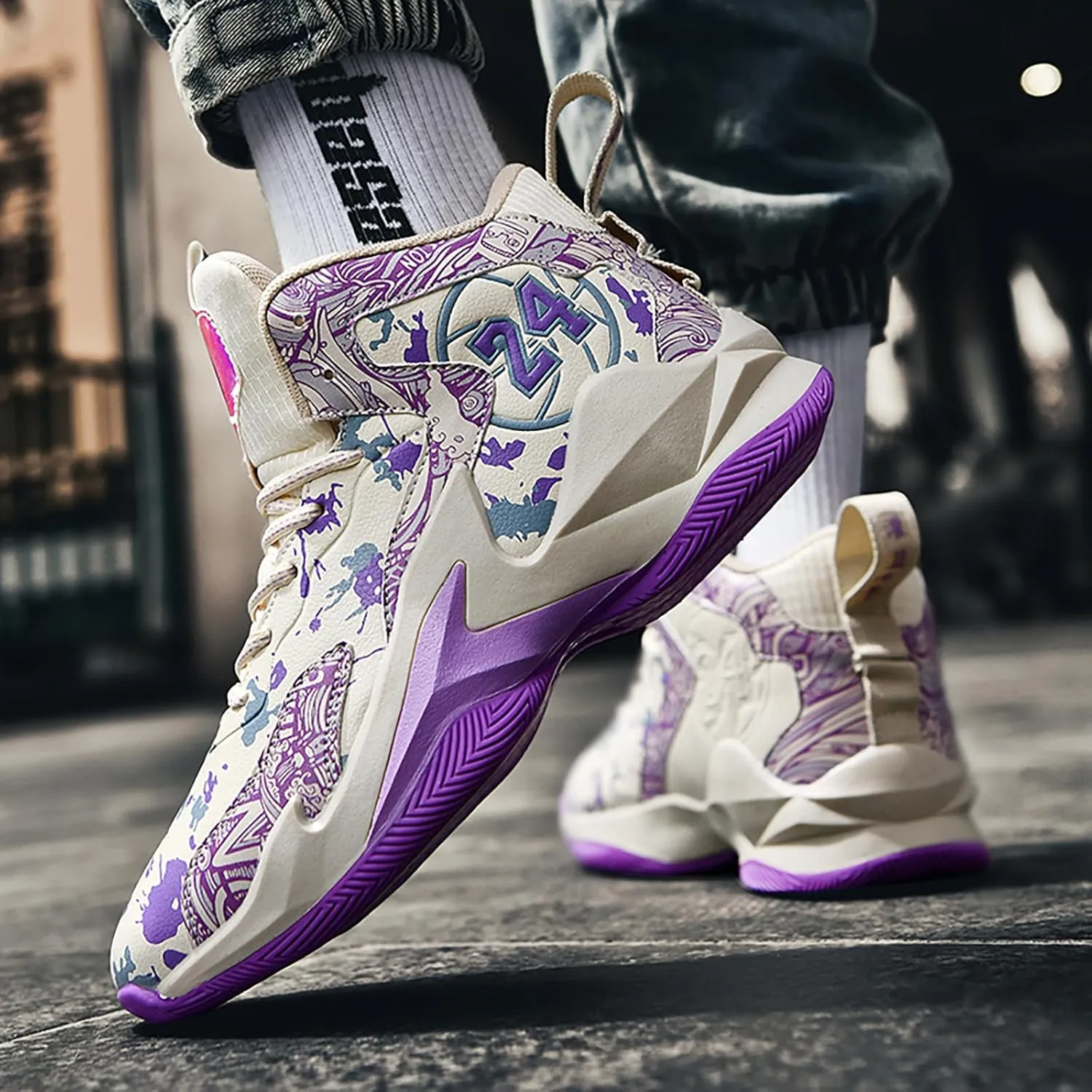 Boys Basketball Shoes Breathable Indoor Athletic Shoes Youth Outdoor Fashion Sneakers Comfortable Basketball Shoes for Girls