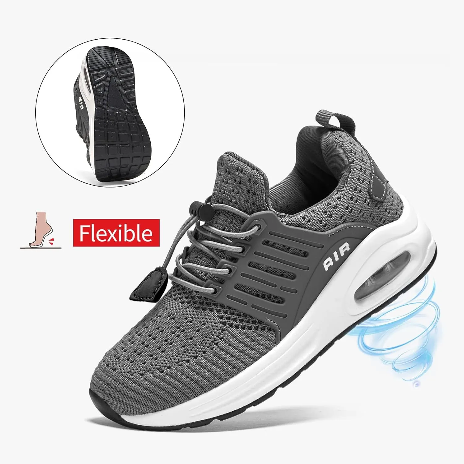 Boy's Fashion Air Running Tennis Shoes Gym Lightweight Slip On Walking Athletic Sneakers