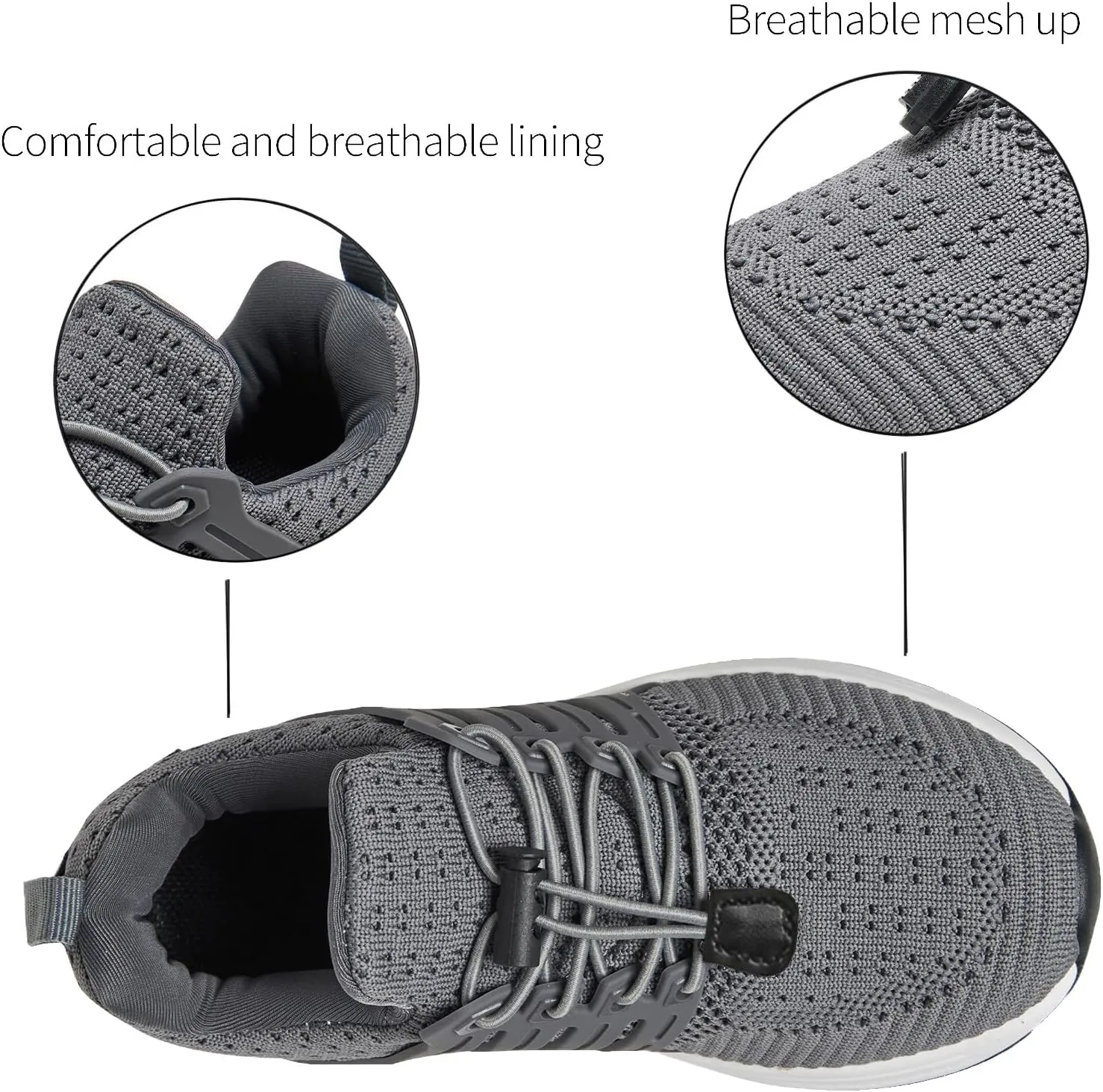 Boy's Fashion Air Running Tennis Shoes Gym Lightweight Slip On Walking Athletic Sneakers