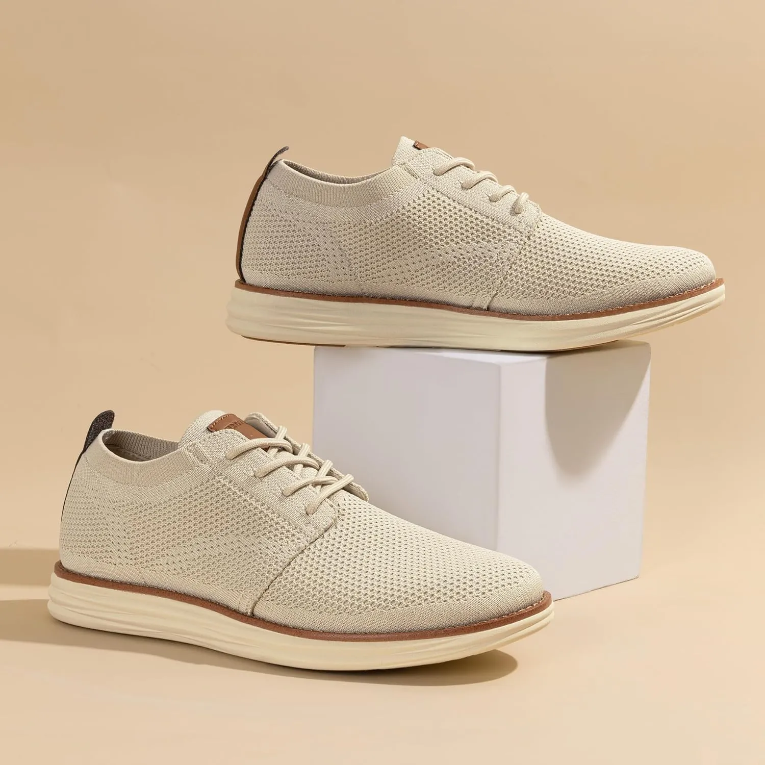 Bruno Marc Men's KnitFlex Breeze Mesh Sneakers Oxfords Lace-Up Lightweight Casual Walking Shoes