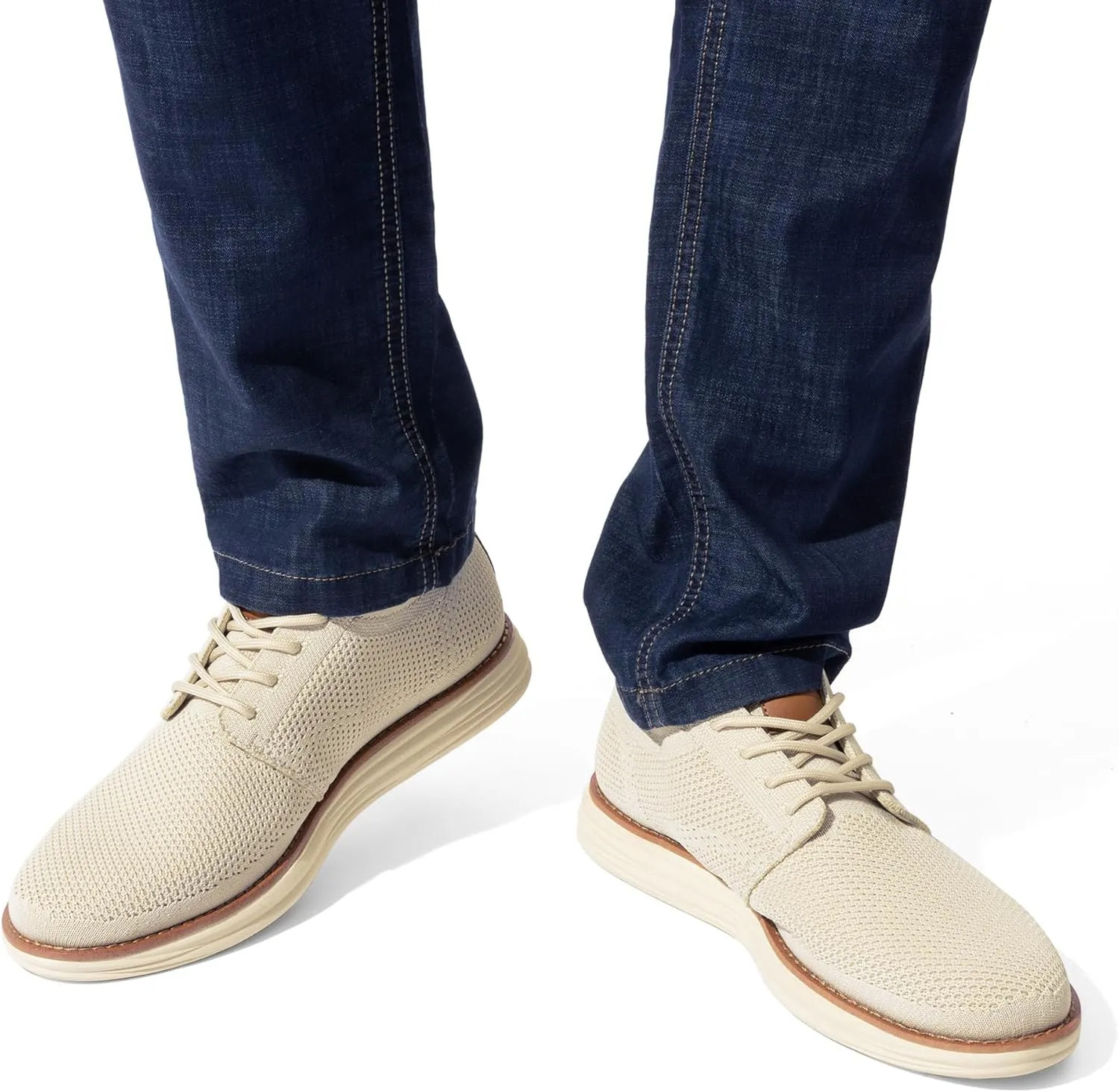 Bruno Marc Men's KnitFlex Breeze Mesh Sneakers Oxfords Lace-Up Lightweight Casual Walking Shoes
