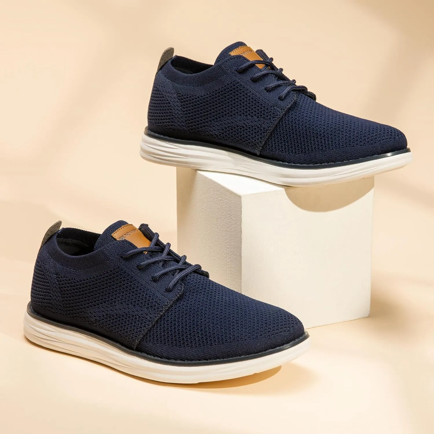 Bruno Marc Men's KnitFlex Breeze Mesh Sneakers Oxfords Lace-Up Lightweight Casual Walking Shoes