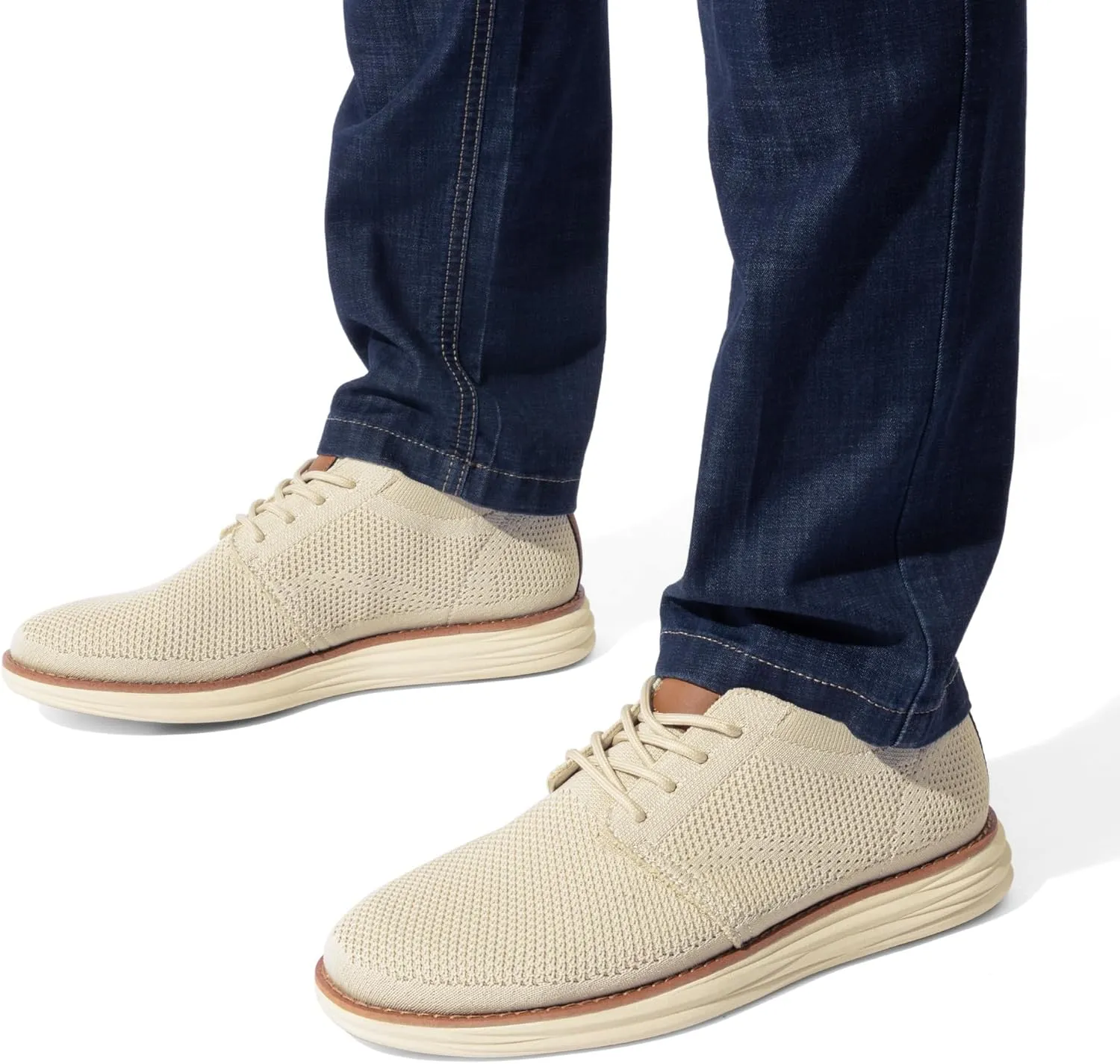 Bruno Marc Men's KnitFlex Breeze Mesh Sneakers Oxfords Lace-Up Lightweight Casual Walking Shoes