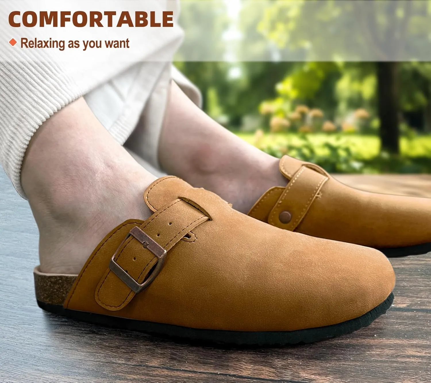 BULLIANT Comfort Clogs Slippers Sandals Nurse Work Shoes Unisex for Men Women with Cushioned Cork-Footbed