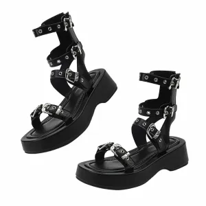 Casual Minimal Goth Rivet Sandals