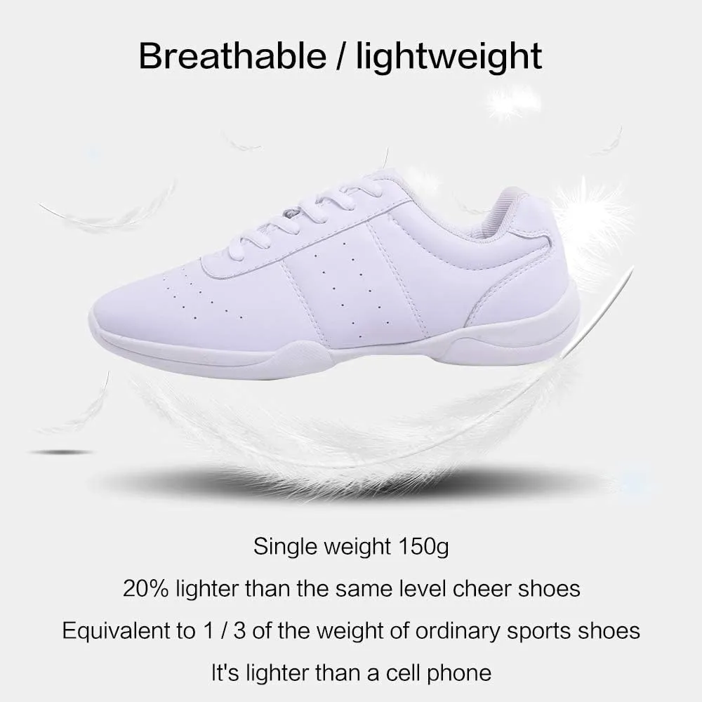 Cheer Shoes for Women White Cheerleading Athletic Dance Shoes Flats Girls Tennis Walking Sneakers