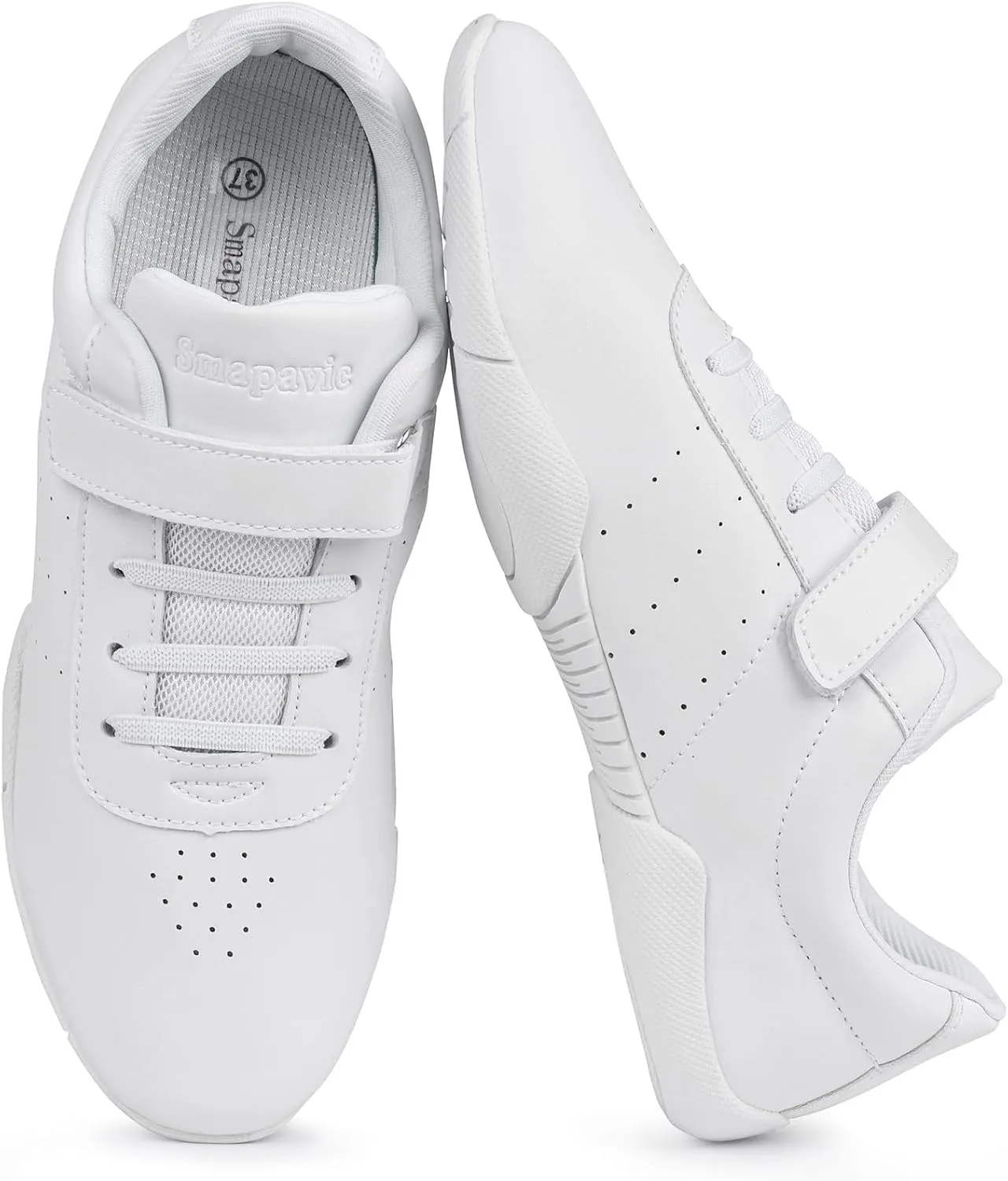 Cheer Shoes for Youth Girls White Cheerleading Athletic Dance Shoes Tennis Sneakers for Competition Sport Training